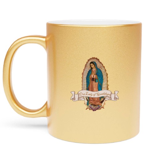 Lady Virgin of Guadalupe Virgen De Guadalupe Metallic Mugs