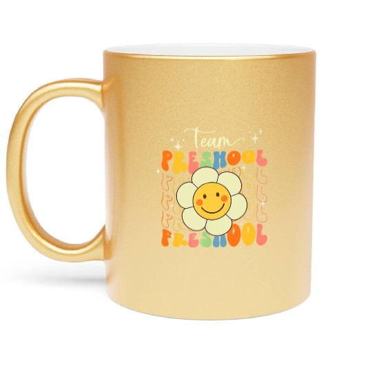 Happy Back To School Team Pre K Preschool Teacher Metallic Mugs