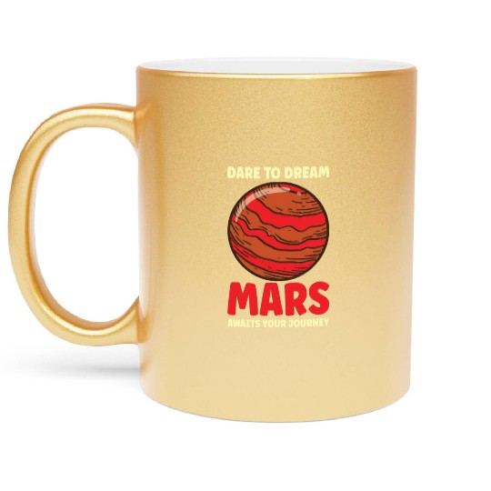 Mars Explore Astronaut Astronomy Solar System Metallic Mugs