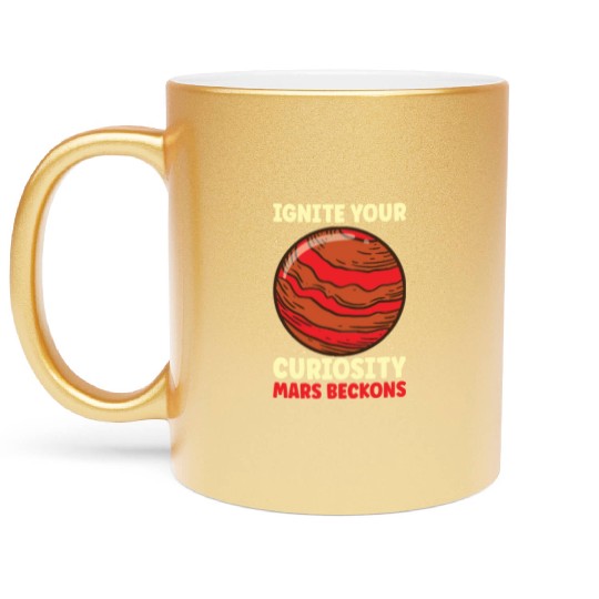 Mars Explore Astronaut Astronomy Solar System Metallic Mugs