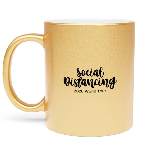 Social Distancing 2020 World Tour black hipster Metallic Mugs