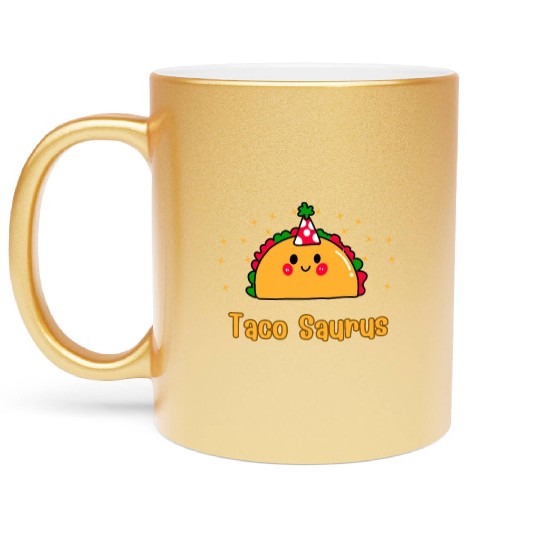 Taco Saurus Natural Toddler Metallic Mugs