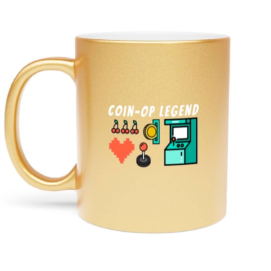 Coin Op Legend Arcade Gaming 80s Retro Gamer Metallic Mugs