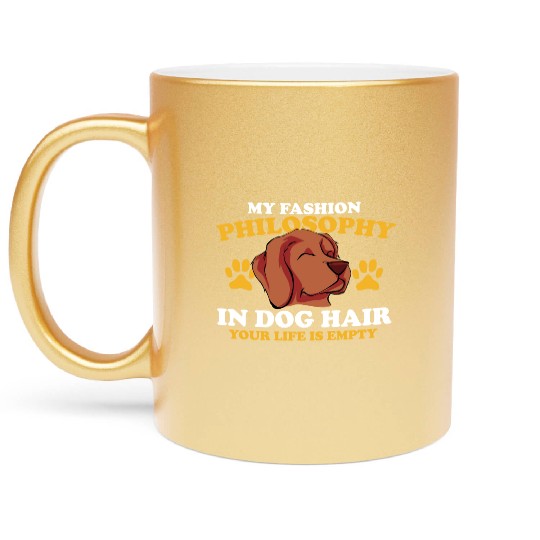 Philosophy Dog Hair Teacher Poetry Science Book Metallic Mugs