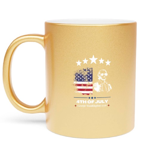 Happy 4th Of July Suck England George Washington Metallic Mugs