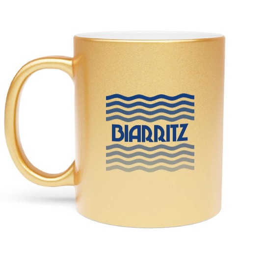 Biarritz France nostalgia Metallic Mugs