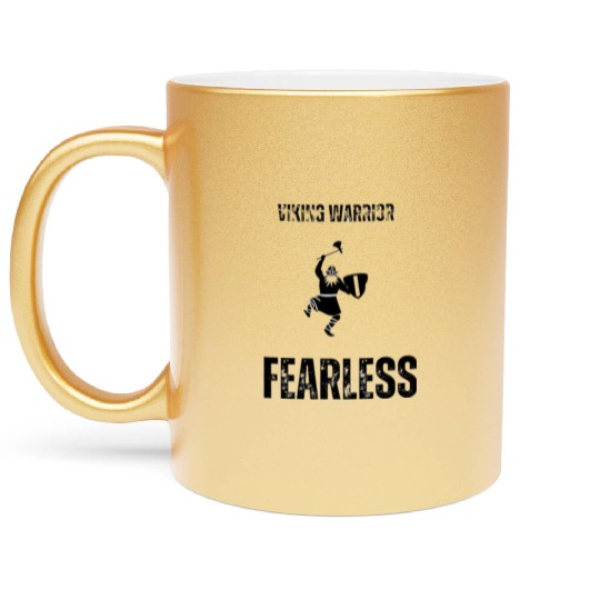 Viking warrior fearless Metallic Mugs