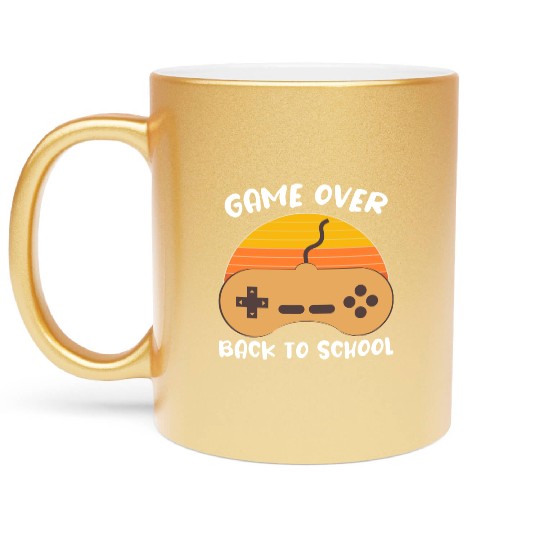Game Over Back To School Student Teacher Vintage Metallic Mugs