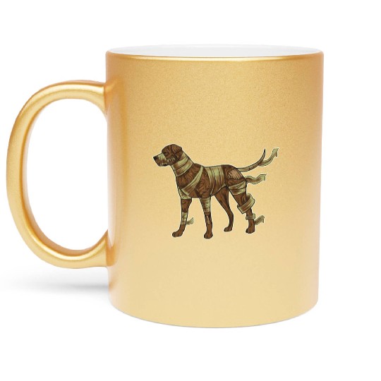 Funny Halloween Costume Mummy Boxer Dog Lover Metallic Mugs