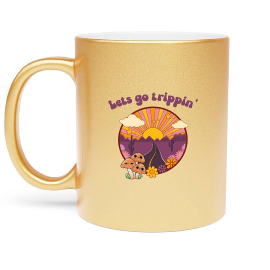 Road Trippin Cool Retro Vintage Road Trip Metallic Mugs