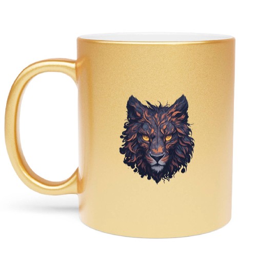 Mighty Lion | King of the Jungle | Regal Roar Metallic Mugs
