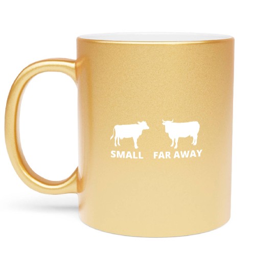 Small Cow Far Away Metallic Mugs Funny Father Ted Dougal