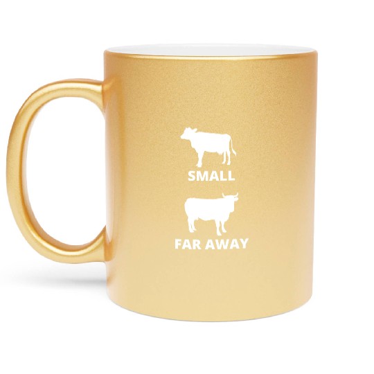 Small Cow Far Away Metallic Mugs Funny Father Ted Dougal