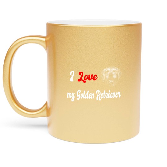 I love my golden retriever Metallic Mugs
