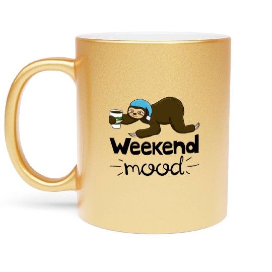 Weekend Mood Sloth Metallic Mugs
