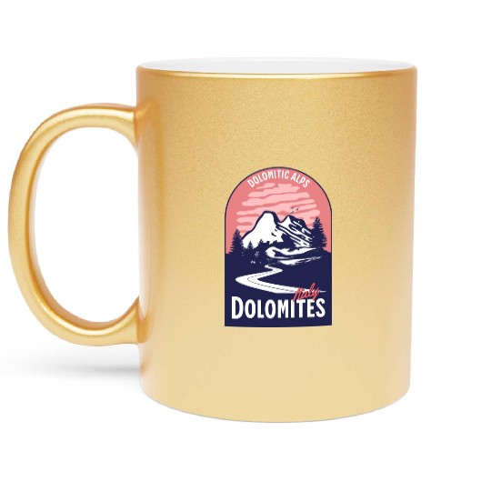 Dolomites Italy Mountain Sunset Metallic Mugs