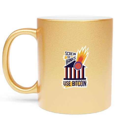 Use Bitcoin Metallic Mugs
