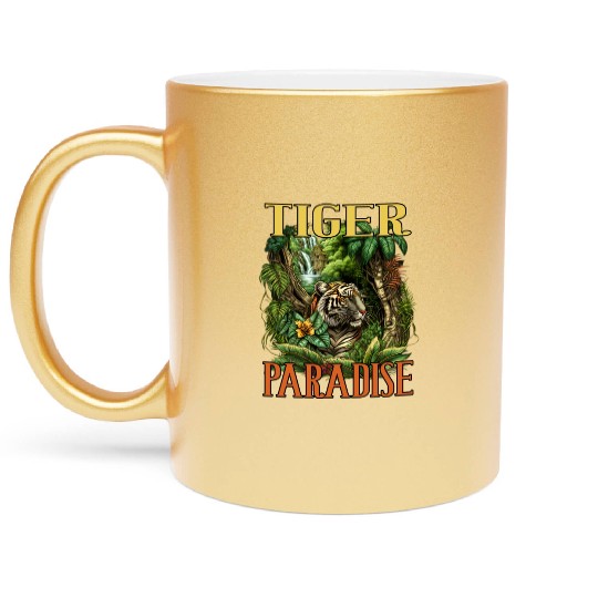 Tiger Paradise Jungle for a Tiger lovers Metallic Mugs