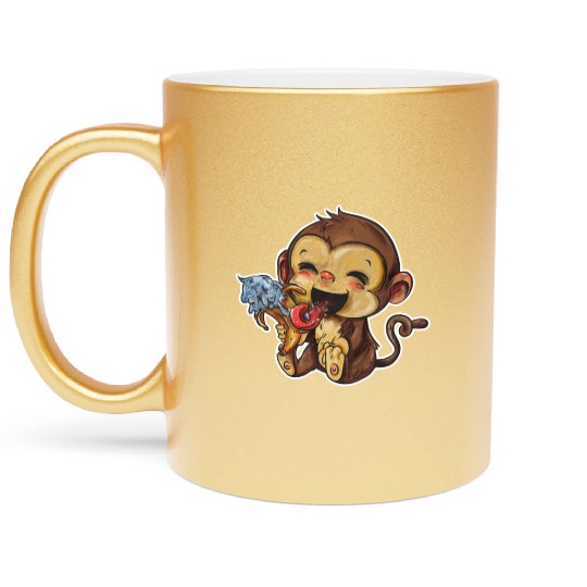 Ice Cream Monkey Metallic Mugs