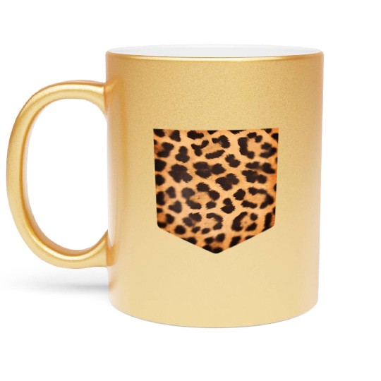 Leopard Print Pocket Falls For Metallic Mugs