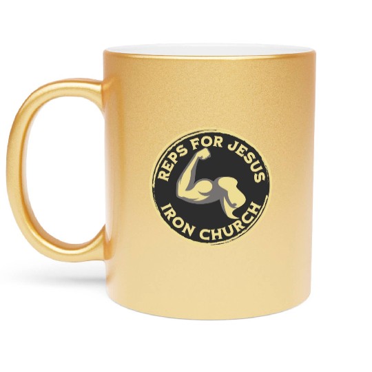 Reps for Jesus Church Bodybuilder Metallic Mugs