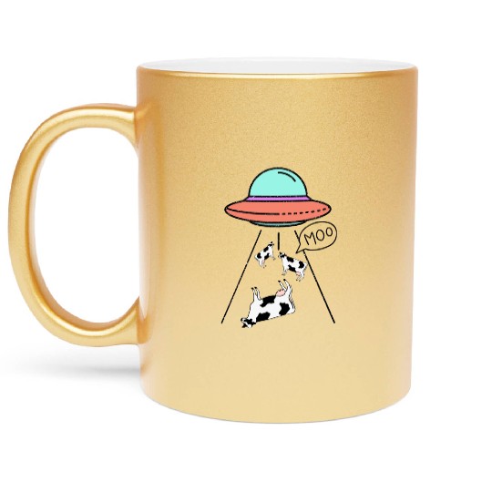 MOO the Truth Is Out There Area 51 Alien Ufo Metallic Mugs