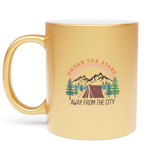 Camping Gifts Happy Camper Campsite Scout Lovers Metallic Mugs