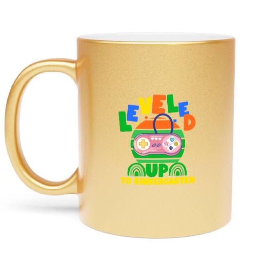 Level up to kindergarten, back to school Metallic Mugs
