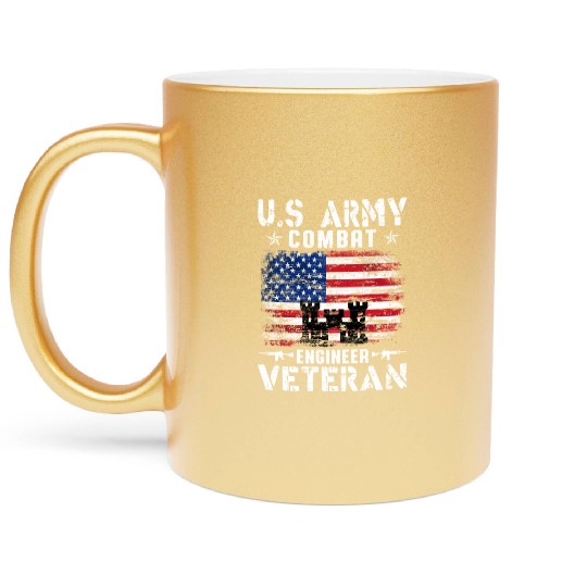 US Army Combat Engineer Veteran Metallic Mugs