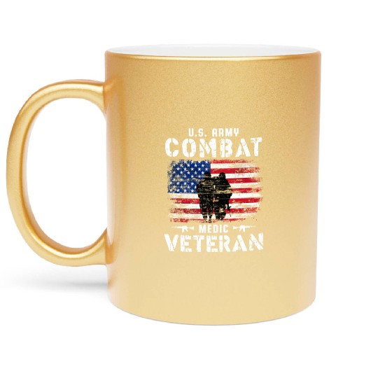 US Army Combat Medic Veteran Metallic Mugs
