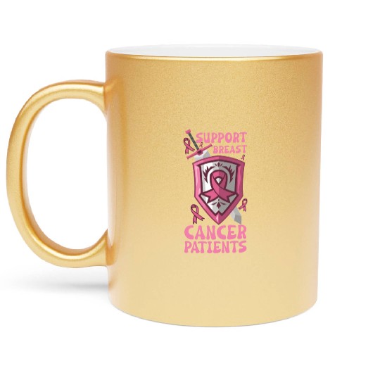 Breast cancer Awareness Support Survivors Pink Metallic Mugs