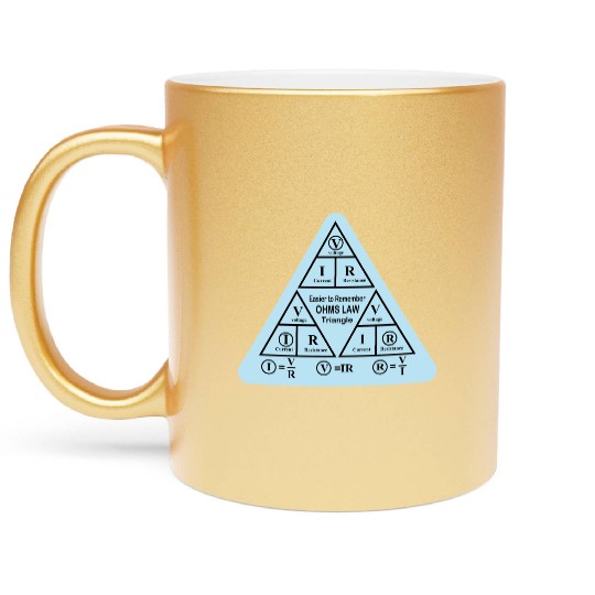 Ohms law Triangle electrical engineering students Metallic Mugs