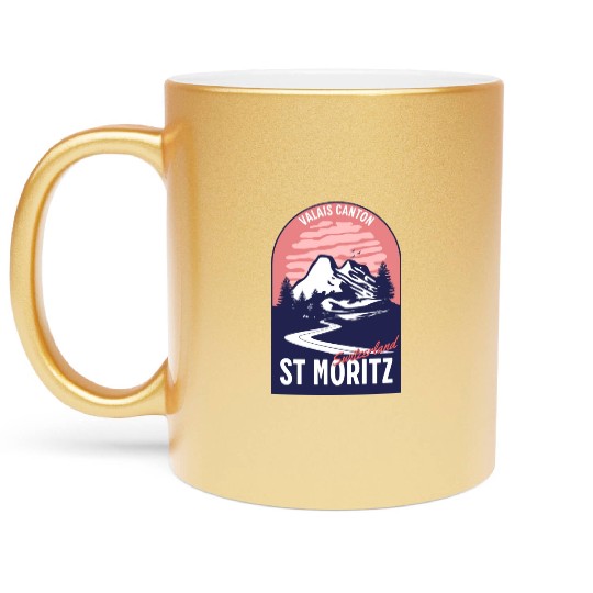 Saint Moritz Switzerland Valais Metallic Mugs