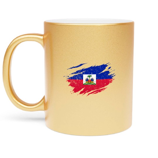 Haitian Flag Haiti Pride Roots Metallic Mugs