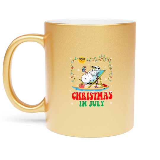 christmas in July snowball Xmas Summer Metallic Mugs