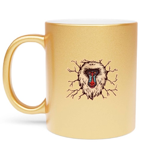 Baboon Monkey Face Metallic Mugs