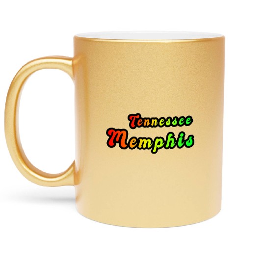 Memphis Tennessee rainbow design Metallic Mugs