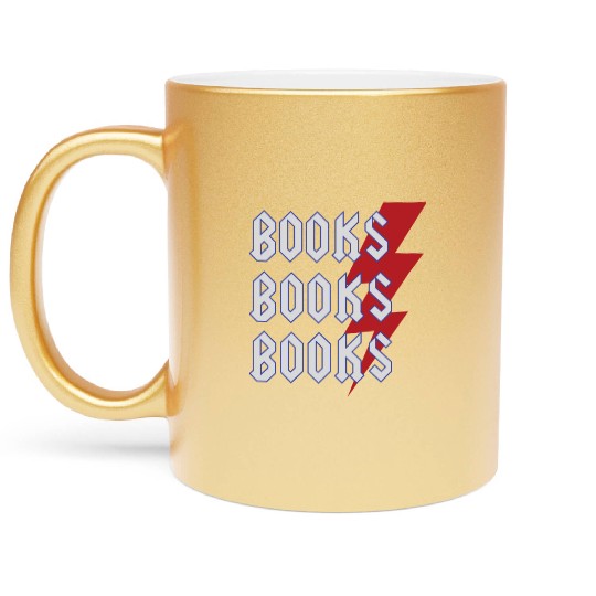Reading Teacher Cool Books Thunderbolt Men Women Metallic Mugs