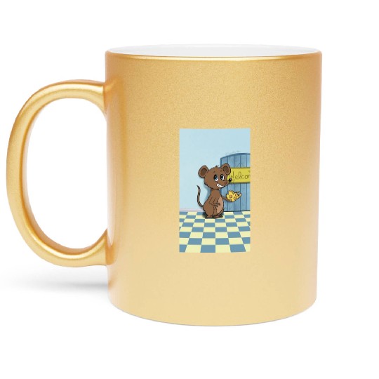 Cheesy Heart Mouse Metallic Mugs