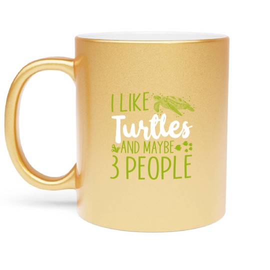 Sea Turtle Tortoise I Like Turtles Metallic Mugs