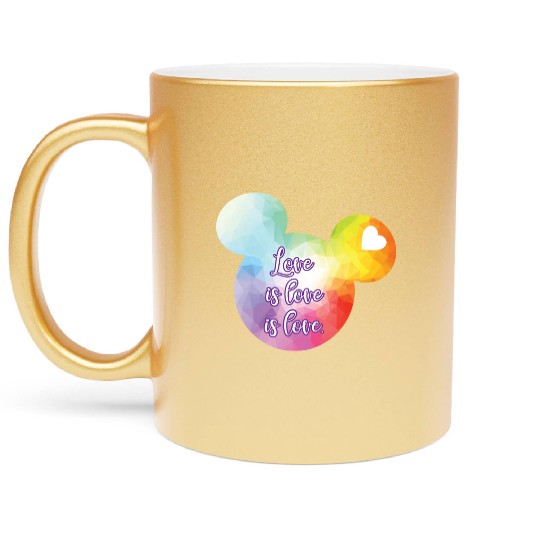 Right Chest Love Is Love Metallic Mugs