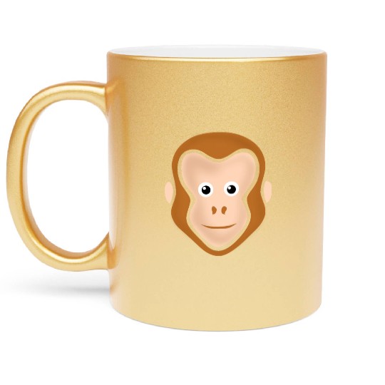 Monkey Face Adorable Metallic Mugs