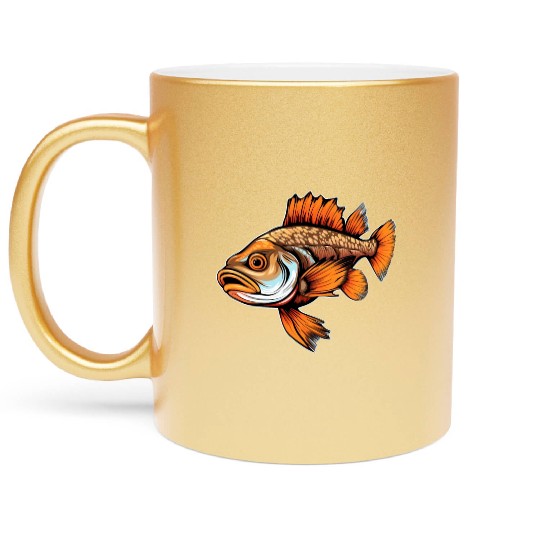 Pikeperch Fish - Nature Connected Fishing Design Metallic Mugs