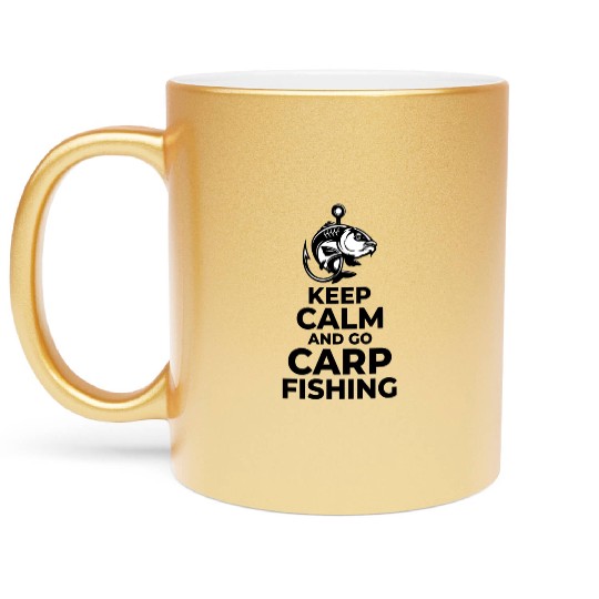Keep Calm and Go Carp Fishing Metallic Mugs