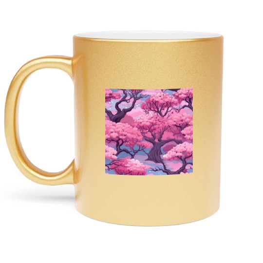 Anime Euphoria: Fantasy Cherry Blossom Dreamscape Metallic Mugs