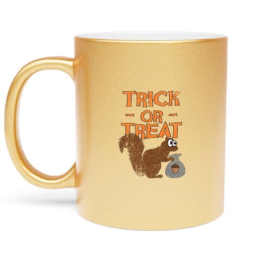 Halloween Squirrel Trick Or Treat Metallic Mugs