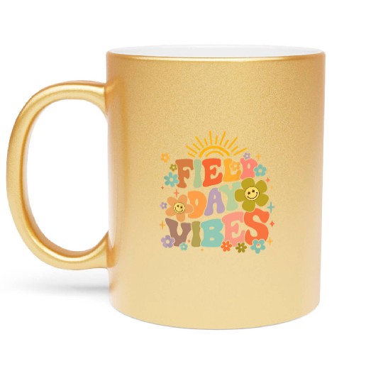 Field Day Vibes Summer Teacher Last Day Of School Metallic Mugs