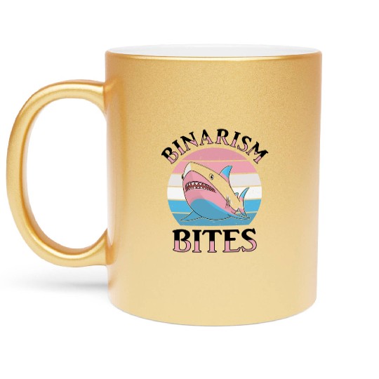 Shark Lover Transgender Pride Flag Trans LGBT Metallic Mugs