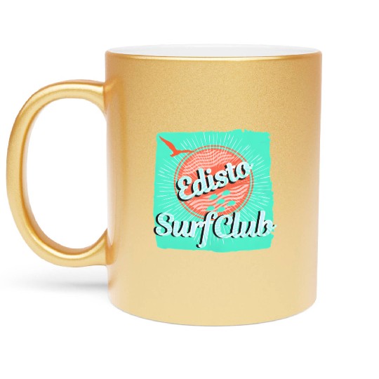 Edisto Beach South Carolina Family Vacation Surfer Metallic Mugs