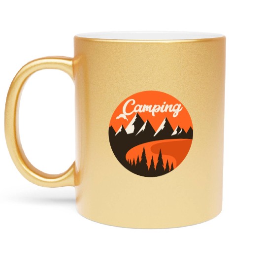 Happy Camper Camping Metallic Mugs